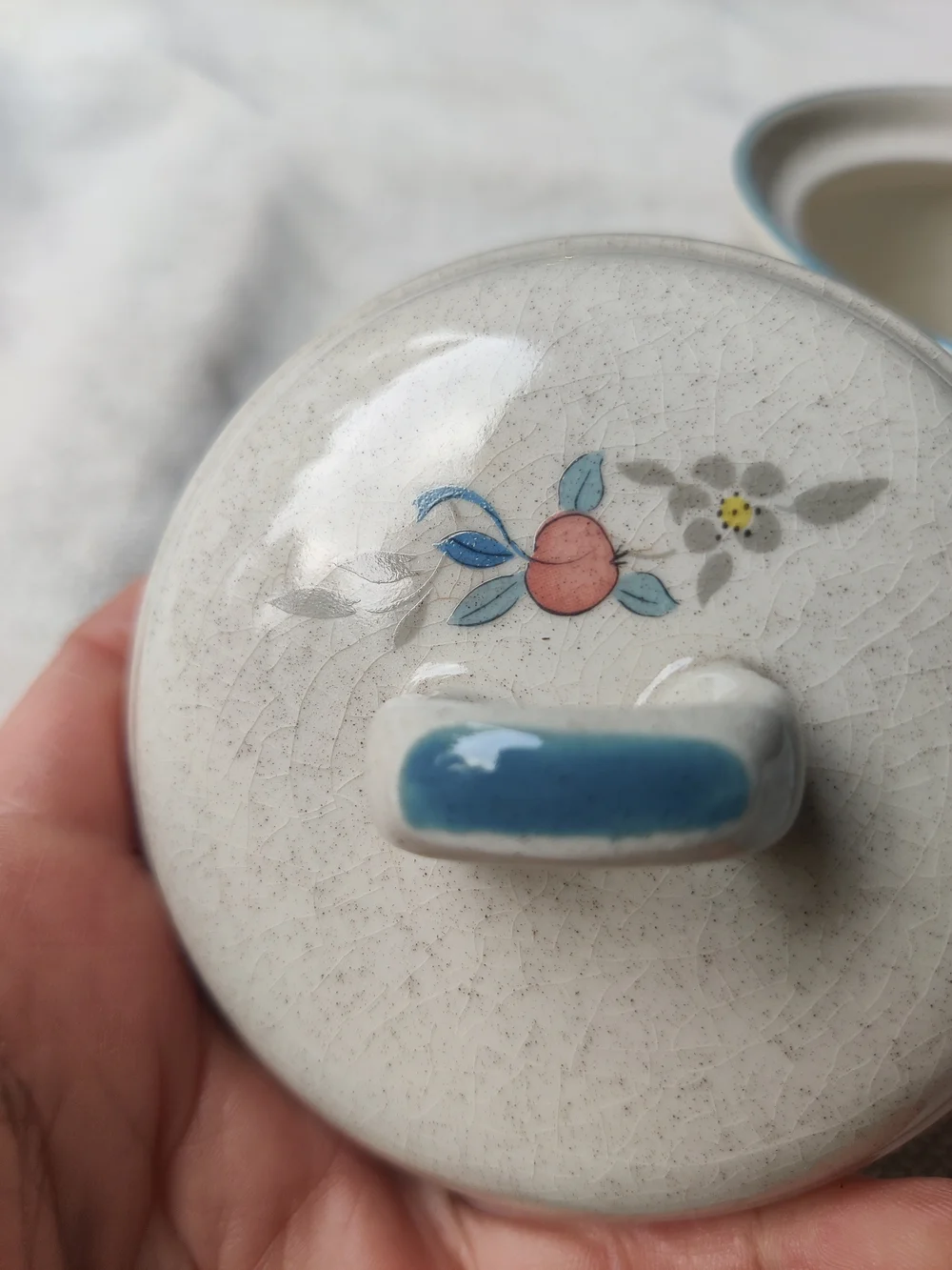 80s International Marmalade Country Goose Stash Sugar Bowl Strawberry Ribbon